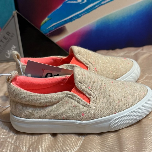 Toddler Girls' Alexus Slip-On Sneakers Off White/Coral - Cat & Jack - SIZE 6 - Picture 3 of 7